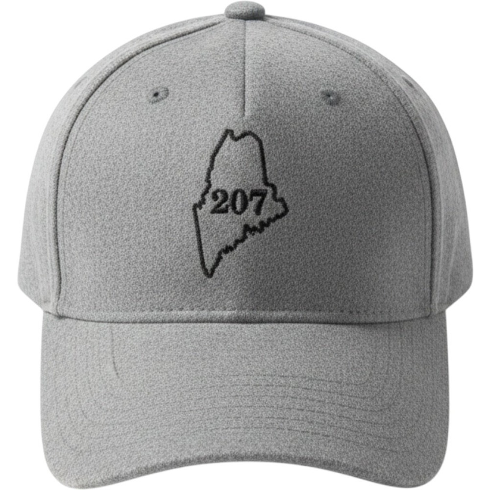 Otto Cap 99-1242 Maine 207 State Outline Embroidered Gray Wool Blend Hat OSFM